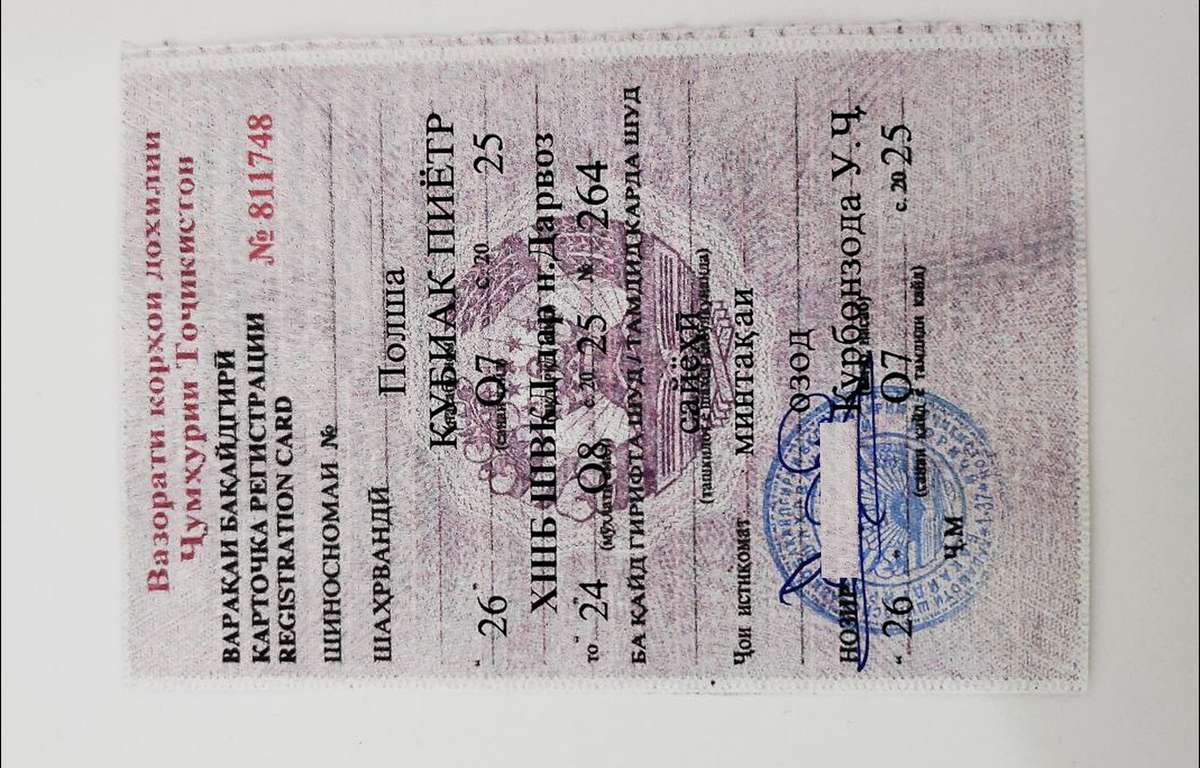 How foreigner registered in Tajikistan!